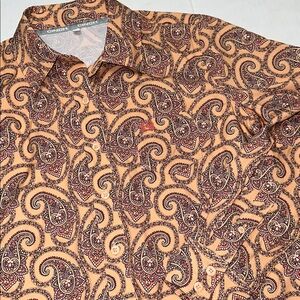 Cinch Peach Paisley Long Sleeve Top‎ Womens Small Rodeo Festival Cowgirl Western